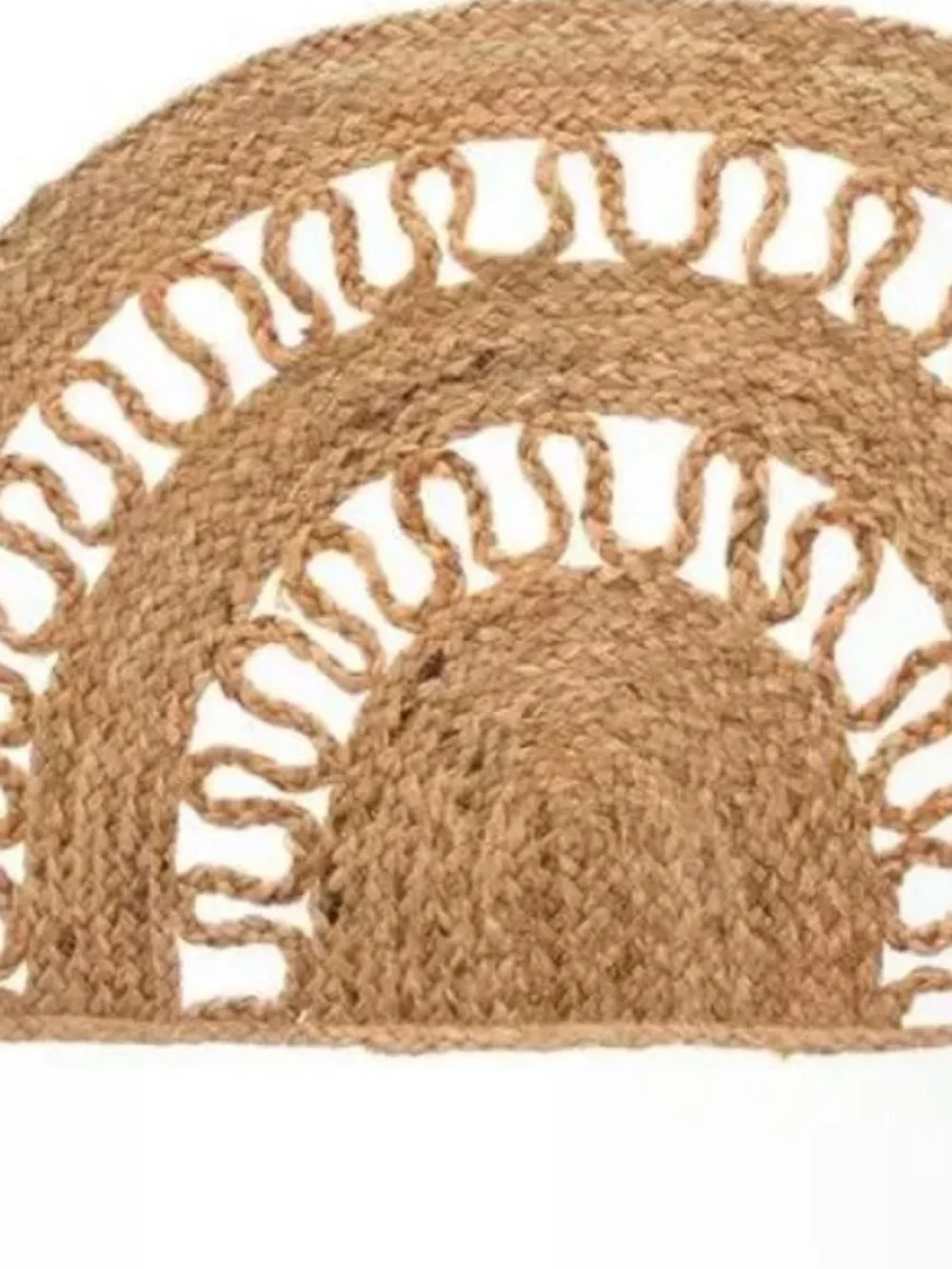 🌴Handwoven Boho Half Moon 100% Jute Rug/Doormat | Wall Hanging| 18x30